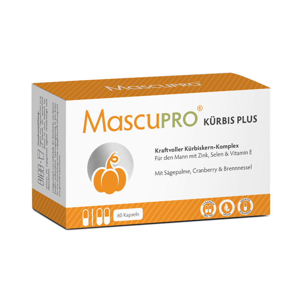 MascuPRO Kürbis Plus, 60 Kapseln, Vorderseite Verpackung